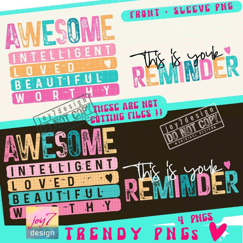 Awesome Worthy PNG Sleeve Png Affirmations Png Boho self love Positive quotes Png Boho Motivational Sleeve Designs Png Sublimation ORIGINAL image 2
