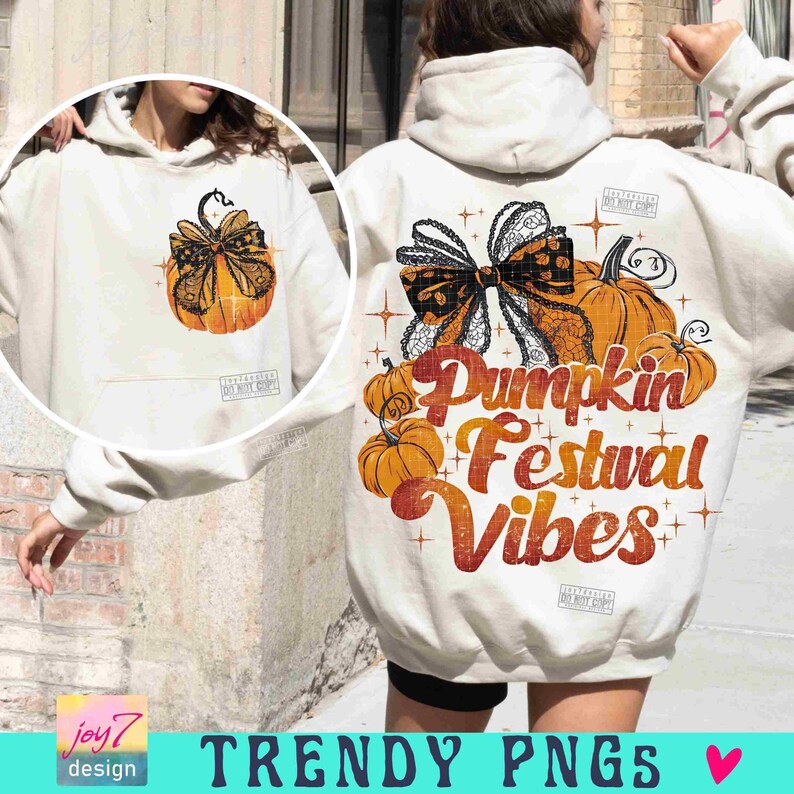 Pumpkin Festival Vibes PNG Coquette Fall vibes Png Cute Fall Png Retro Fall Png Trendy Pumpkin Sublimation Coquette Vintage design ORIGINAL image 6