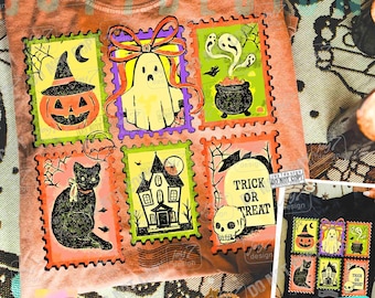 Coquette Spooky Halloween Stamp Retro Halloween Cat Ghost PNG Girly Halloween Png Spooky Season Pumpkin Halloween Spooky Mama Png ORIGINAL
