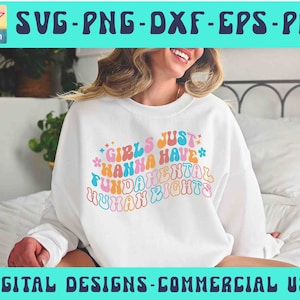 Las chicas solo quieren tener derechos humanos fundamentales Svg Png DTG, Pro choice Svg, Derecho al aborto, Feminista svg Png, Archivo de corte, Cricut Silhouette Svg