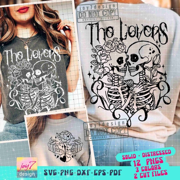 The Lovers Skeleton Valentine SVG PNG Skeleton love Svg Skeleton Png Retro Valentine Skeleton Sublimation Lovers CutFile Front Back ORIGINAL