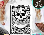 Cereal Killer Funny Tarot Card SVG PNG Sarcastic Funny Skull Tarot Card design Cricut Svg True crime junkie Png Funny Sublimation ORIGINAL