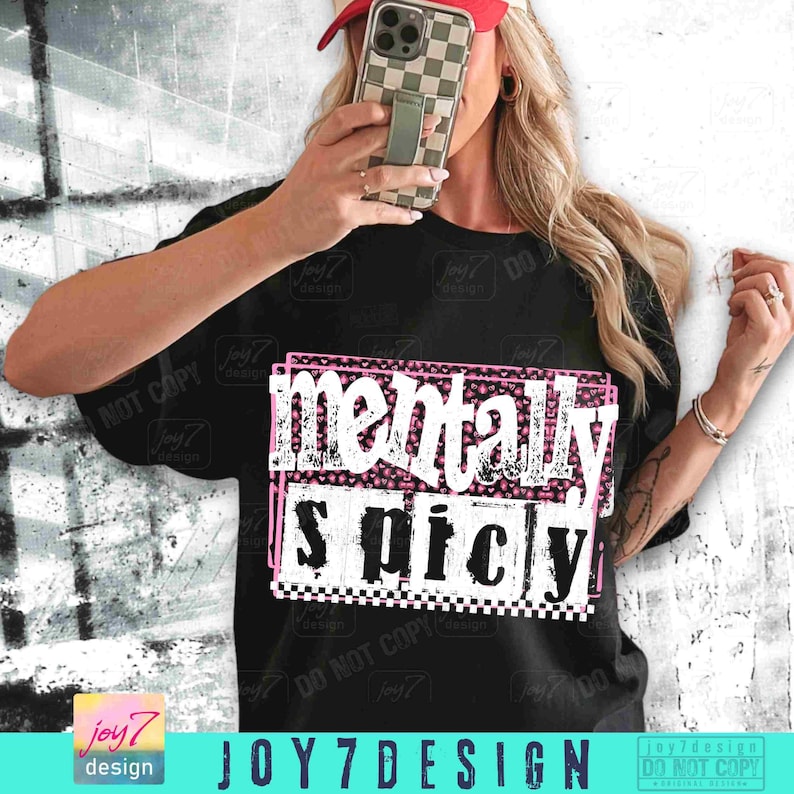 Mentally Spicy Snarky PNG Sarcastic Funny Mental health Png Retro Checkered Trendy Womens Leopard Print Sarcasm Sassy Funny Mom Png ORIGINAL image 5