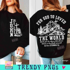 JOHN 3:16 FOR GOD So Loved the World Png Bible verse Png Christian Bible Png Retro Western Png design Western Christian Sublimation Original image 3