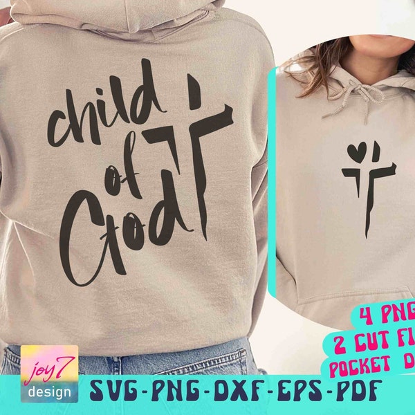 Enfant de Dieu SVG PNG, Jésus Svg, proverbes Svg, Pâques Svg, Svg proverbes, coeur croisé, Svg chrétien, religieux, Dieu Svg, Svg recto et verso