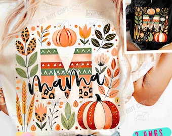 Boho Fall Mama PNG Mama Leopard Pumpkin Boho Fall Shirt Png Mama Fall Pumpkin Season Boho Trendy Fall Thanksgiving Autumn vibes Png ORIGINAL