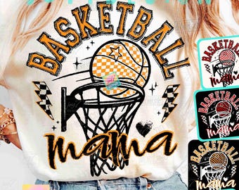 Retro Basketball Mom Shirt PNG Basketball Mama Retro Checkered Png Basketball Hoop season Retro Basketball Trendy Mama shirt design ORIGINAL
