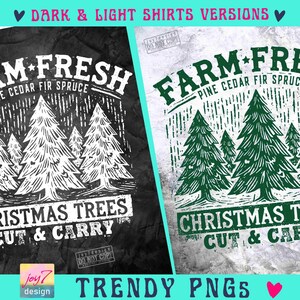 Árboles de Navidad frescos de granja PNG Abeto navideño retro PNG Suéter navideño de moda PNG Lindos árboles de abeto navideño PNG Navidad de moda ORIGINAL imagen 2