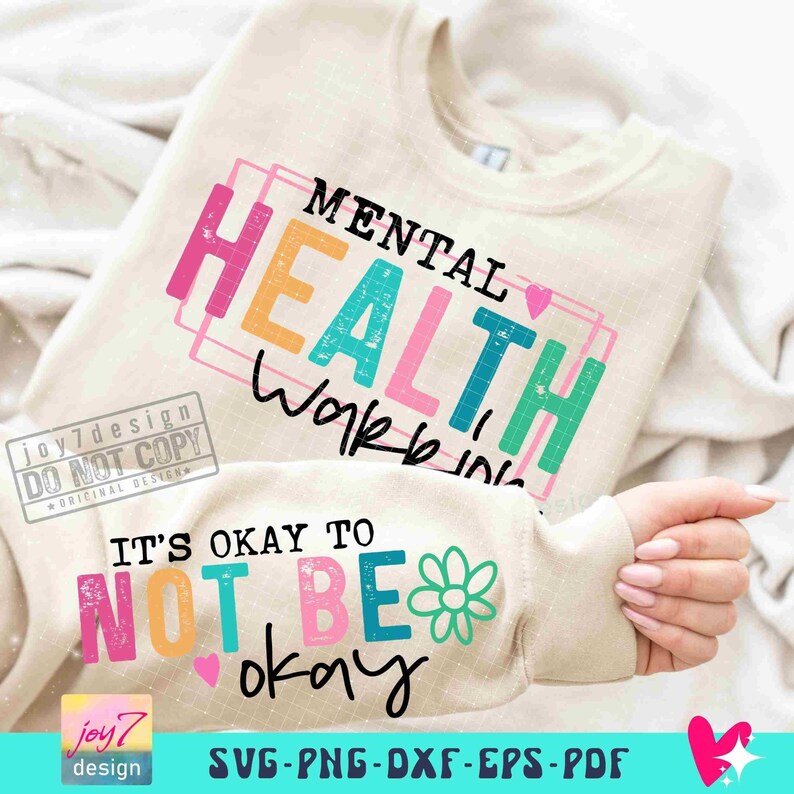 Mental Health Warrior PNG Sleeve Png Affirmations Png Boho self love Its Okay Positive Png Mental health Self Care Png Sublimation ORIGINAL image 3