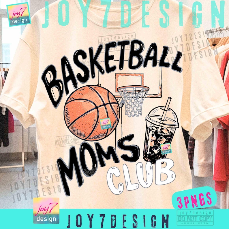 Basketball Moms Club PNG Trendy Game Day Doodle Baller mom shirt ORIGINAL Design Digital image 3