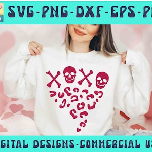 Xoxo Valentine schedels SVG PNG PDF, knuffels en kusjes, Sassy, Leopard, Valentijnsdag, Hello Valentine, liefde Svg, hart Svg, Cricut silhouet