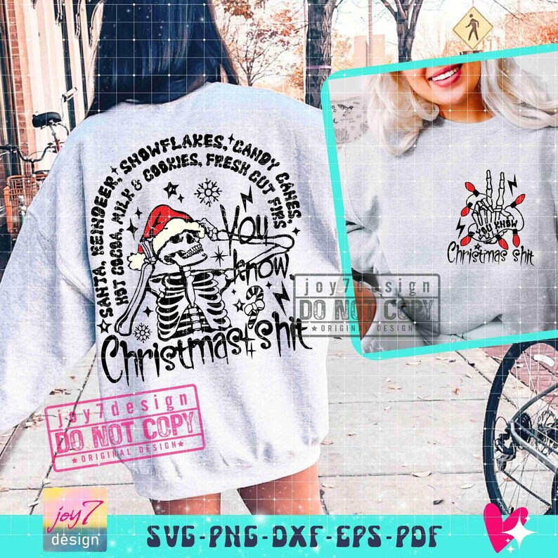 Funny Christmas SVG PNG Sarcastic Christmas Humorous Christmas Svg Funny Adult Humor Svg Cut File Front Back Svg Sublimation ORIGINAL image 5
