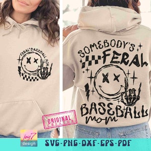 Funny Baseball Mom SVG PNG Somebody's Feral Mom Svg Retro Baseball Mom Png Mom Life Baseball Sublimation Baseball Game Day Cut File Original image 4