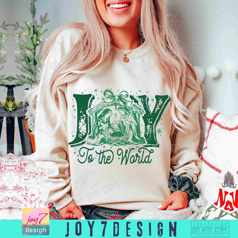 Joy To The World PNG Christian Christmas Nativity Scene Png Retro Christian Png Merry Christmas Christian design Retro Faith God PngORIGINAL image 5