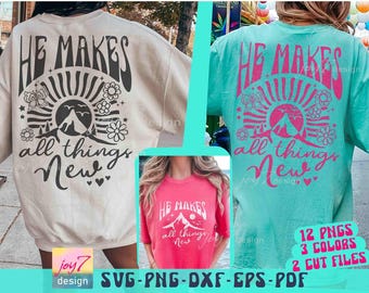 He Makes All Things New Christian SVG PNG, Religious Shirt Design
