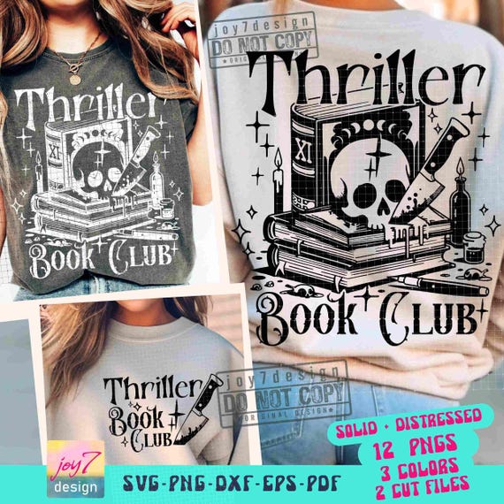 Thriller Book Club SVG PNG Book quote Svg Bookish Png Book lover gift Svg Horror Funny Adult Png Book Cricut Svg Reader Sublimation ORIGINAL
