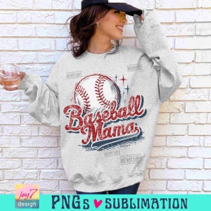 野球ママ PNG 野球ママ Png 野球シーズン Png レトロな野球シャツ ビンテージデザイン 野球の試合の日 野球昇華オリジナル 画像 3