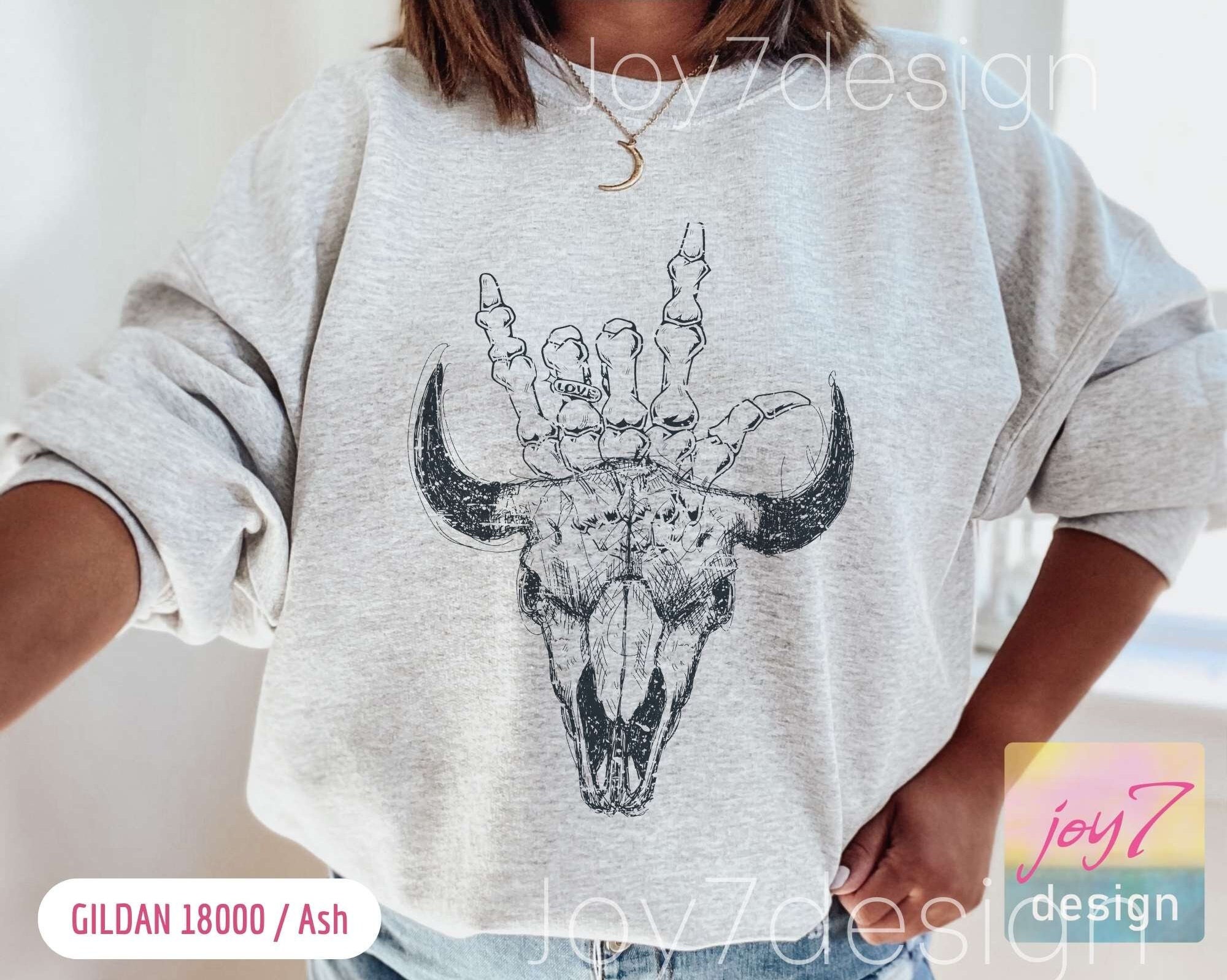 Cow Skull Sweater - Etsy