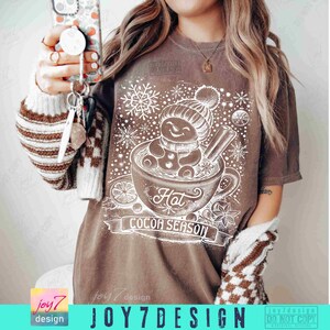 Kerst warme cacao seizoen png schattige sneeuwpop warme cacao vibes schattige winter png retro retro kerst gezellig seizoen vintage trendy xmas origineel afbeelding 5