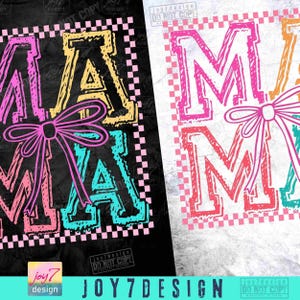 Mama Retro Kariert Coquette PNG Retro Mama Png Muttertag Trendige Mama Shirt Design Png Retro Mama Checker Niedliche Mama Coquette Bow ORIGINAL Bild 2