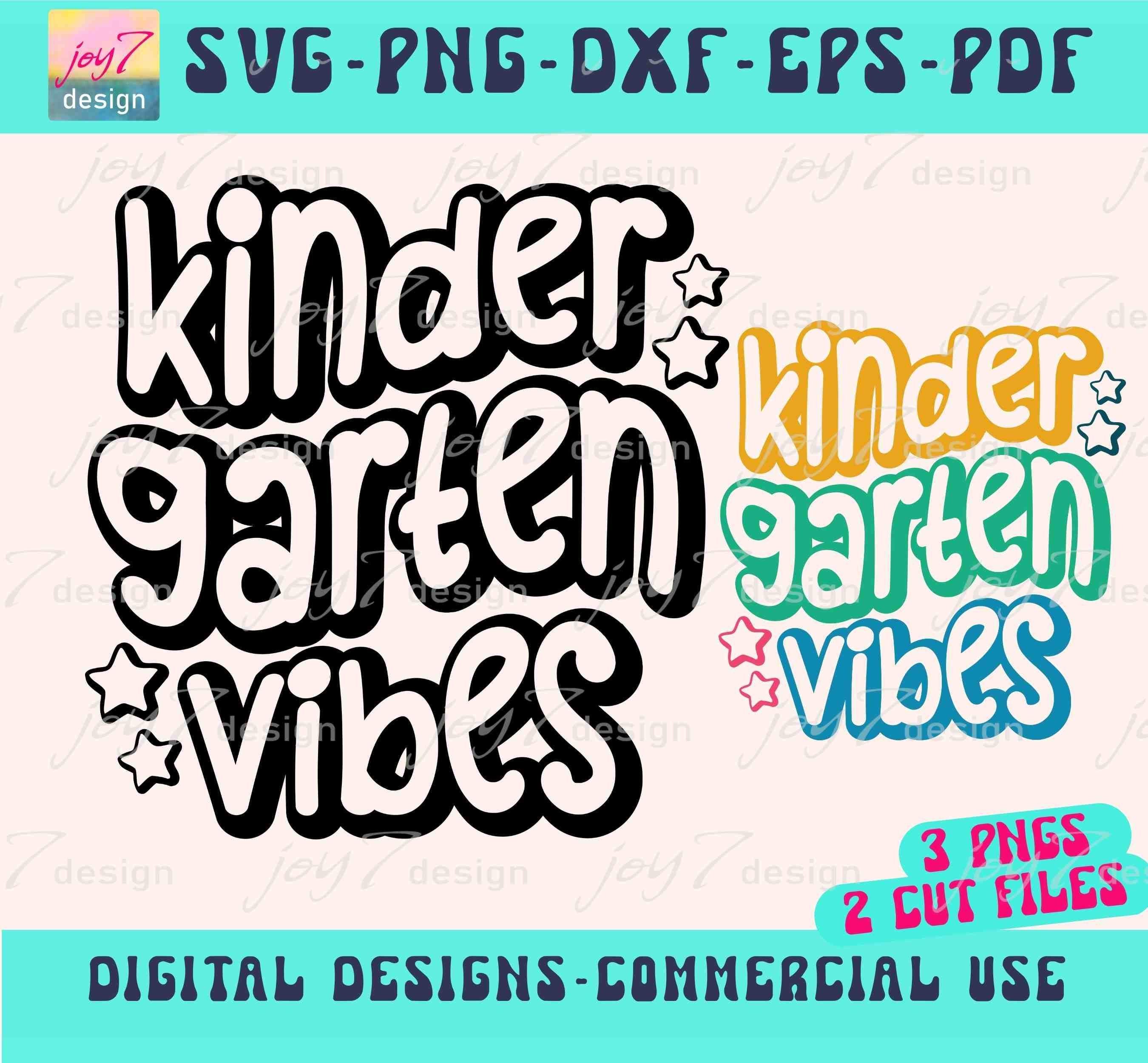 Kindergarten Vibes SVG PNG: Teacher School Design (digital Download) - Etsy