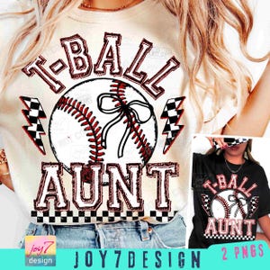 T-Ball Aunt Retro Checkered Coquette PNG T-Ball Aunt Game Day Png T-Ball Coquette Shirt Design Trendy T-Ball Sublimation Sports DTF ORIGINAL