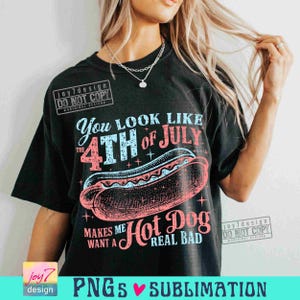 Pareces el 4 de julio PNG Retro América Hot dog PNG Divertido 4 de julio PNG EE. UU. PNG Cuatro de julio Día de la Independencia SUBLIMACIÓN Original imagen 3