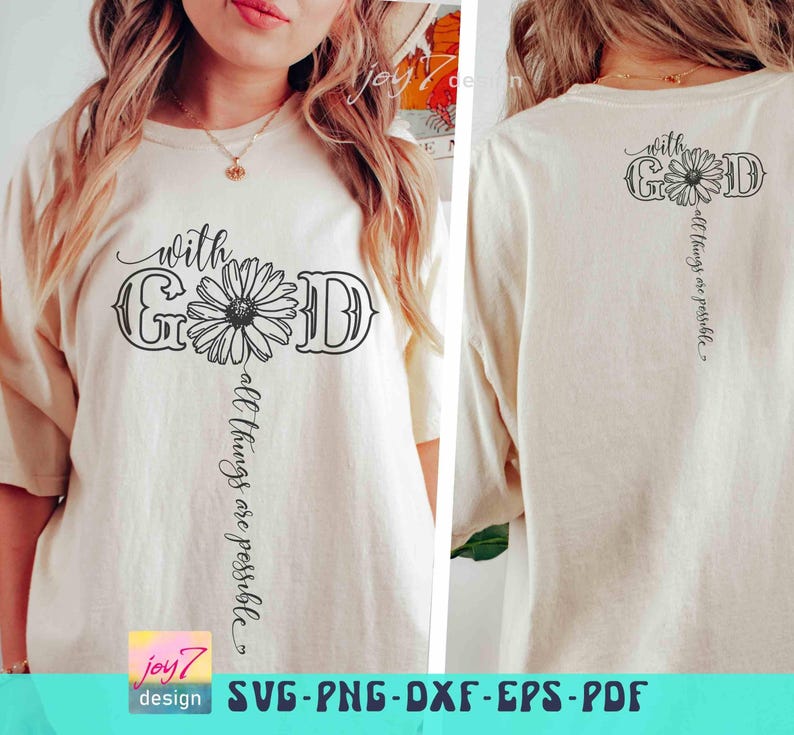 God Bible Verse SVG, Christian Flower Design (digital Download) - Etsy