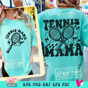 Tennis Mama PNG SVG Tennis Svg Tennis Game Day Tennis Mom Cut File Front Back Svg Sports Png Retro Designs Png Sports Sublimation ORIGINAL image 6
