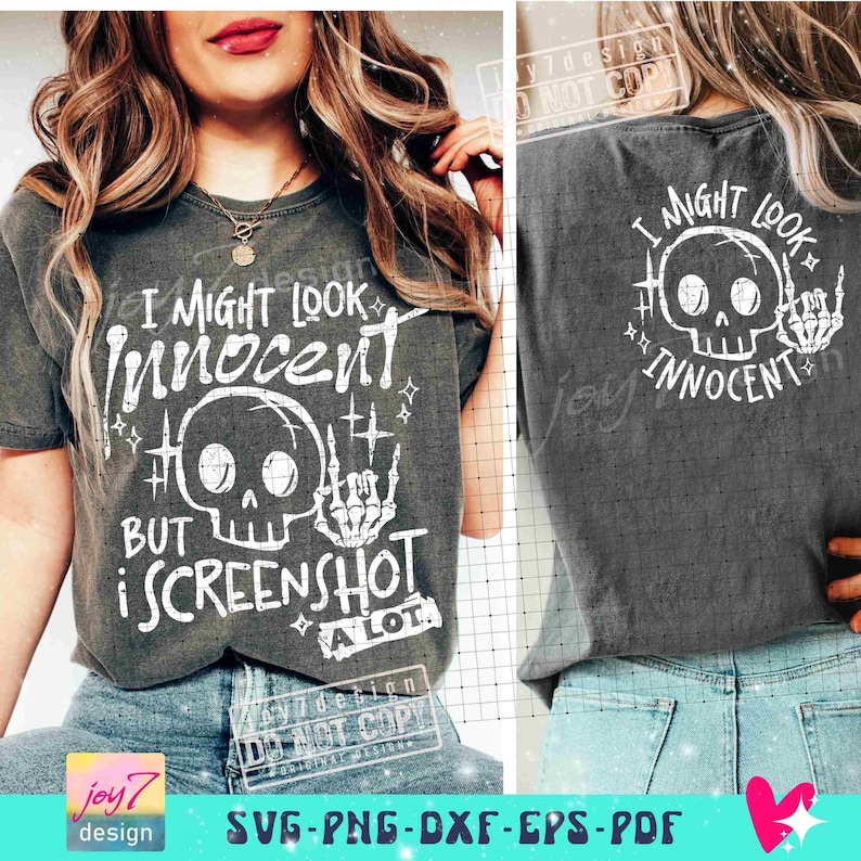 I Might Look Innocent Sarcastic SVG PNG Funny Adult Humor Skeleton Svg Sarcasm Png Snarky Png Retro Sublimation Skull Svg Cut Files ORIGINAL image 3