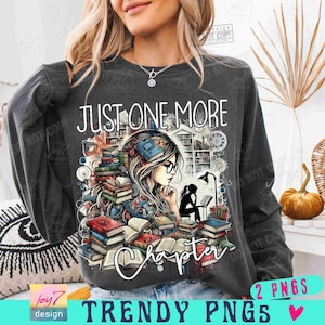 Un capítulo más PNG Camiseta de libro retro Png Librero Png Amante de los libros Bibliotecario Chica de libros Club de lectura Lectores de moda Png Booktrovert Png ORIGINAL