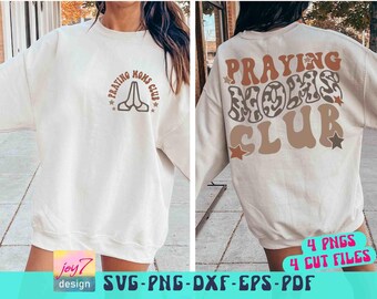 Praying Moms Club SVG-png: christelijke moederontwerpen (digitale download)