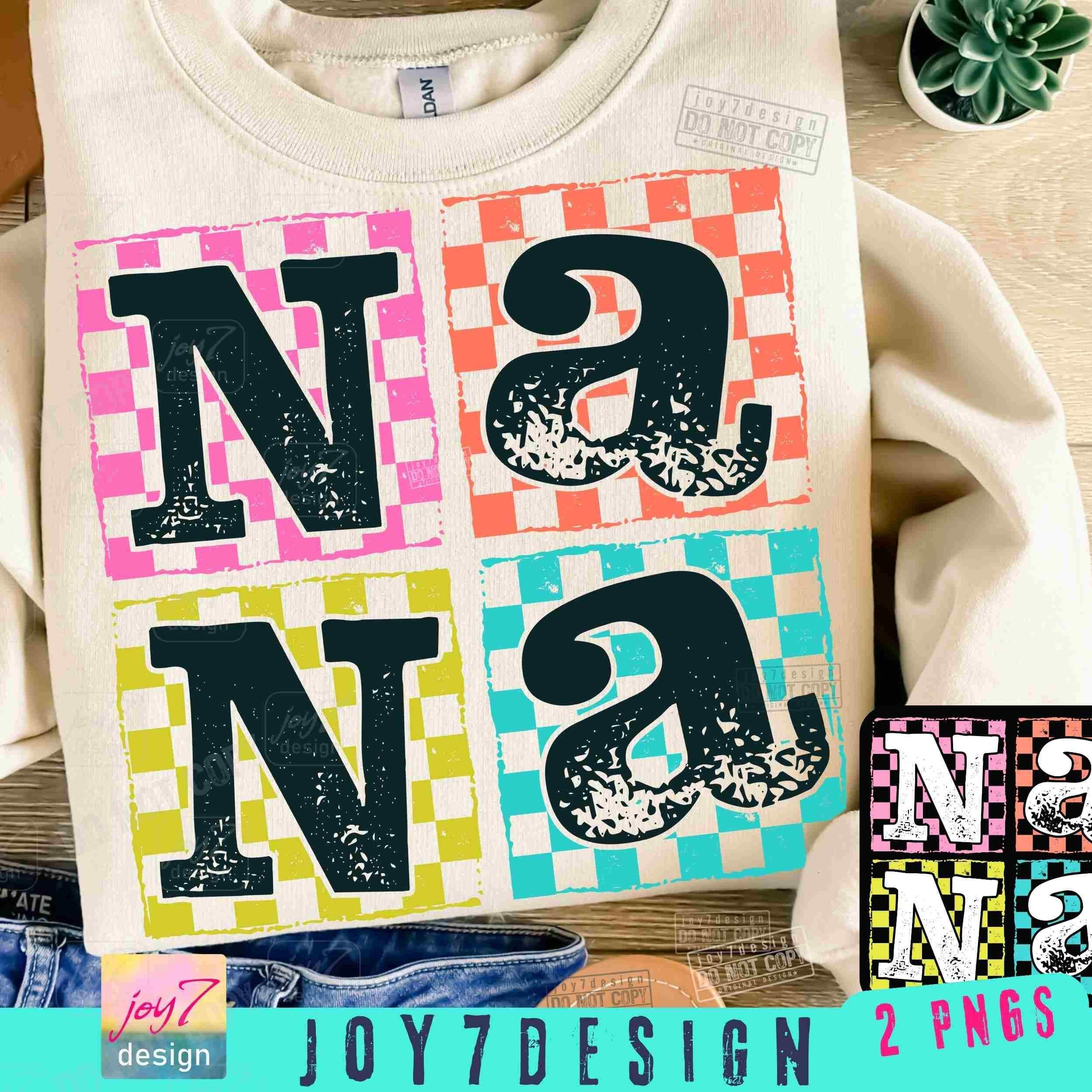古着nana Checkered Nana PNG Retro Nana Png Funny Nana Png Trendy Nana Shirt