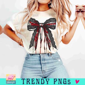 Halloween Bow PNG Coquette Trendy Halloween Png Retro Halloween Bow Png Spooky Season Png Horror Gothic Girly Vintage shirt design ORIGINAL image 4