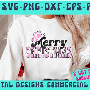 Western Christmas SVG PNG DXF Eps Pdf, koe print Svg, Cowboy Christmas Svg, Cowboy Santa Svg Western Svg Merry Christmas Cricut & silhouet