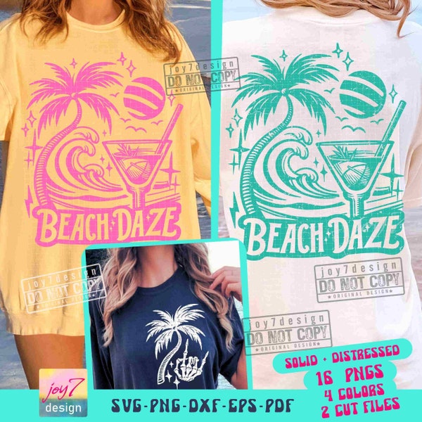 Beach daze SVG PNG Retro Beach Summer vibe Svg Vintage Beach Shirt design Trendy Summer Svg Vacation Svg CutFile Summer Sublimation ORIGINAL