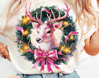 Christmas Deer PNG Pink Popular Christmas Reindeer Boho Christmas Coquette Merry Christmas Aesthetic Pink Xmas Girly Holiday vibes ORIGINAL