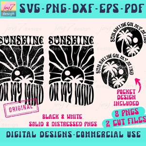 Sunshine On My Mind Svg, PNG , Pdf, Dxf, Eps, Jpg, DTG Instant download by Joy7design
https://www.etsy.com/ie/shop/Joy7design