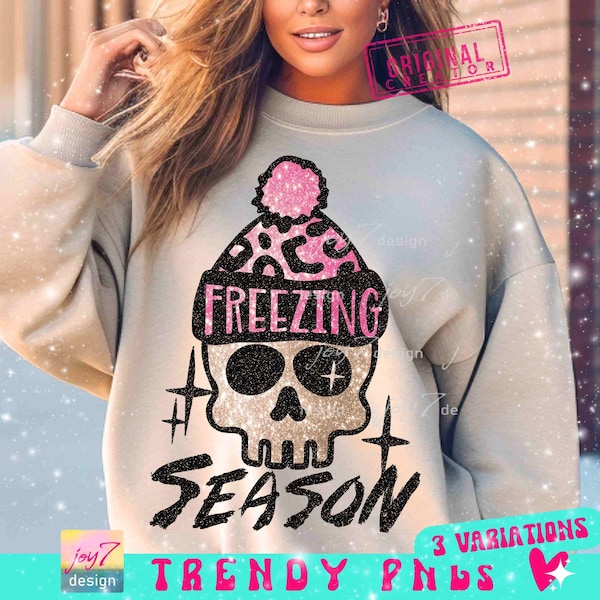 Freezing Season PNG Funny Winter Png Skeleton Glitter Designs Freezing Png Leopard Skull Png Funny Adult Humor Trendy SUBLIMATION ORIGINAL