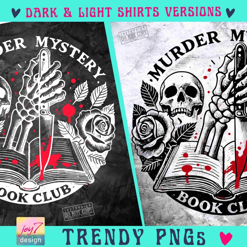 Murder Mystery Book Club PNG Retro Book design True crime Bookish Png Halloween Book Png Vintage design Book Lover Book Reader Png ORIGINAL image 2