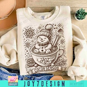 Christmas Hot Cocoa Season PNG Cute Snowman Hot Cocoa Vibes Cute Winter ...