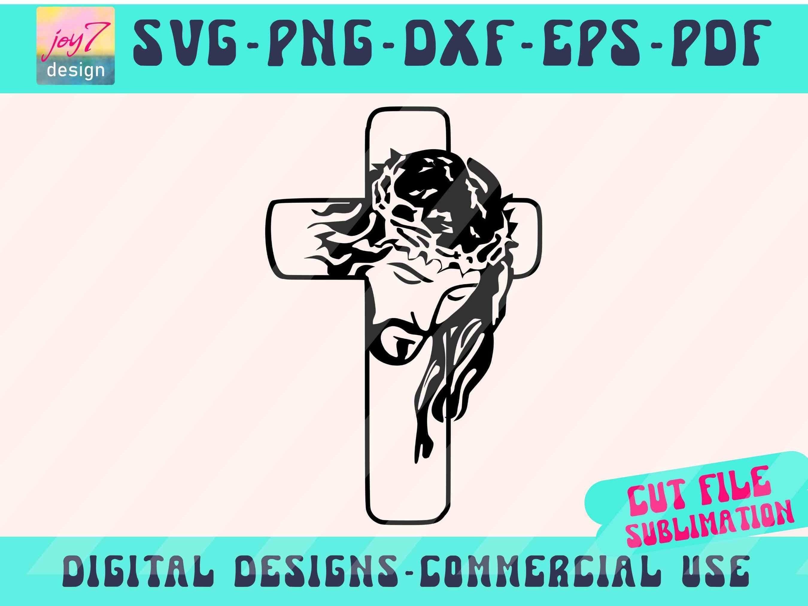 Jesus Cross SVG PNG, Jesus Cut File, Crucifix Svg, Christian Cross Svg ...