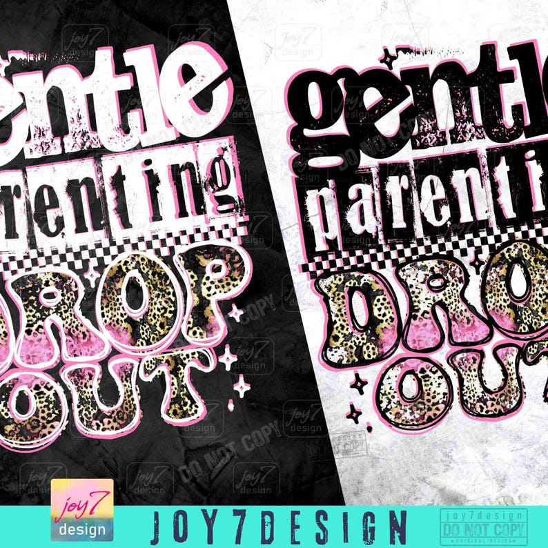 Gentle Parenting Drop Out Trendy Mom PNG Sarcastic Mom Png Sassy Mom's shirt Retro Checker Cheetah Sassy Funny Funny Mother's Day ORIGINAL image 2