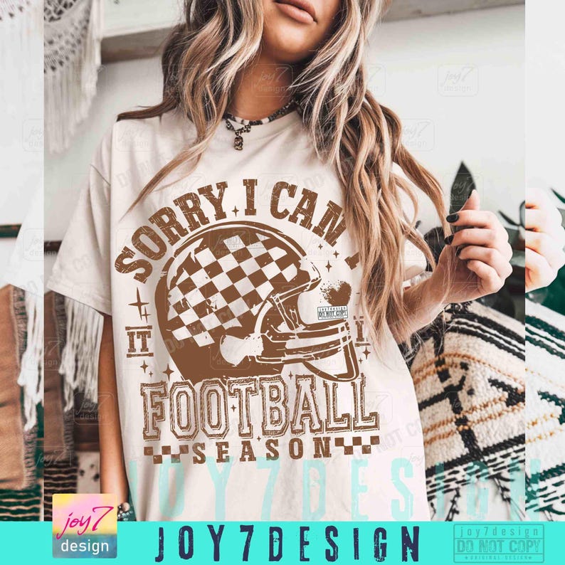 Sorry I Can't It Is Football Season PNG Trendy Football shirt Funny Football Mom Png Retro Checker Football design Trendy Football ORIGINAL image 5