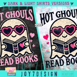 Hot Ghouls Read Books PNG Cute Ghost Book Lover Halloween Png Groovy Ghost Girly Halloween Bookish Fall Png Preppy Trendy Ghost Png ORIGINAL image 2