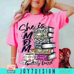 She Is Mom PNG Christian Mom Book Lover Bible Verse Mom Png Mothers day Png Mother Bible Verse Mom Png Trendy Mom Book shirt design ORIGINAL image 4