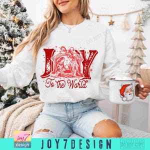 Joy To The World PNG Christian Christmas Nativity Scene Png Retro Christian Png Merry Christmas Christian design Retro Faith God PngORIGINAL image 6