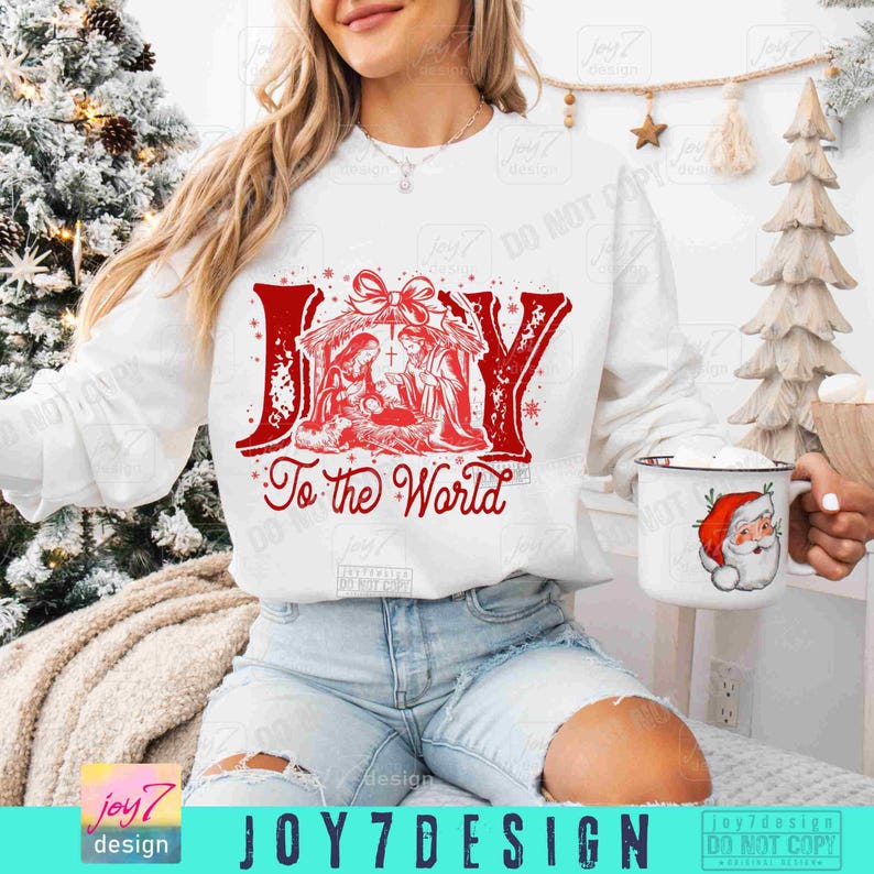 Joy To The World PNG Christian Christmas Nativity Scene Png Retro Christian Png Merry Christmas Christian design Retro Faith God PngORIGINAL image 6
