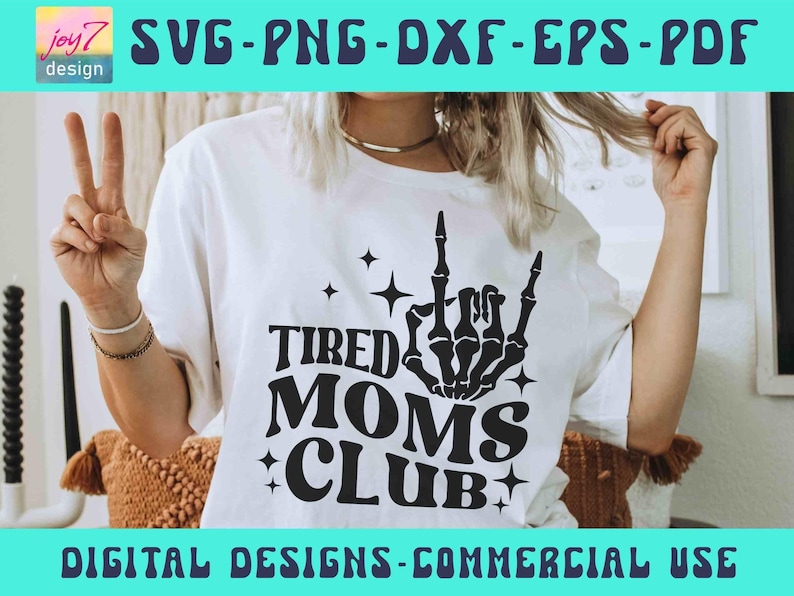 Moe Moms Club SVG PNG, vermoeide moeder, grappige moeder, moeder leven moeder modus, moeder shirt Svg Moederdag Svg, sarcastische moeder, grappige moeder Cricut silhouet afbeelding 1