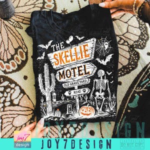 Skellie Motel Funny Halloween PNG Funny Skeleton Halloween Fall Png Halloween Humor Vintage design Png Trendy Halloween shirt Png ORIGINAL image 3